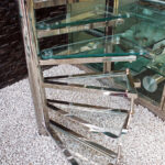 پله گرد نیم طبقه استیل شیشه