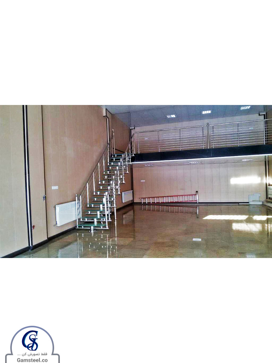 پله پیش ساخته شیشه استیل