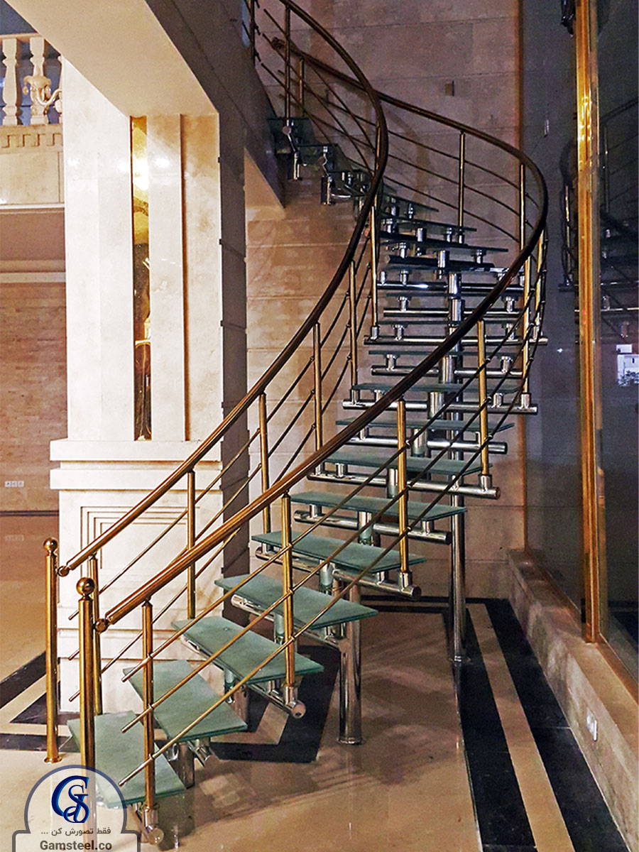 پله پیش ساخته شیشه استیلدوبلکس